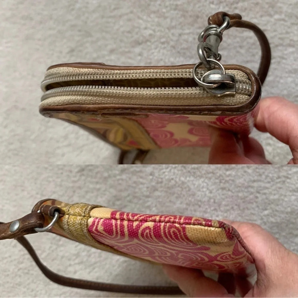 Fossil Key-Per Wristlet Wallet pink and mustard color - Picture 9 of 14